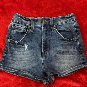 Kendall & Kylie Dark Blue Jean Shorts